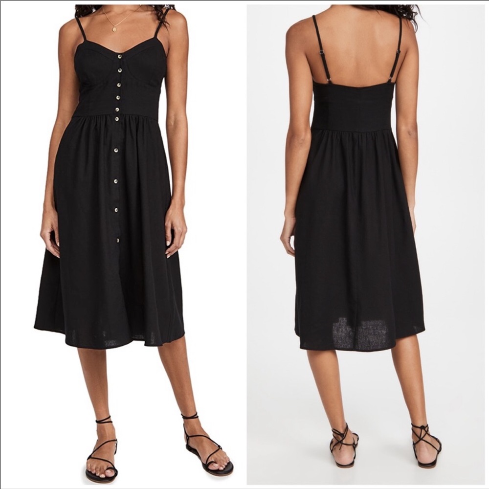 NWT ROLLA’S Eve Linen Black Dress